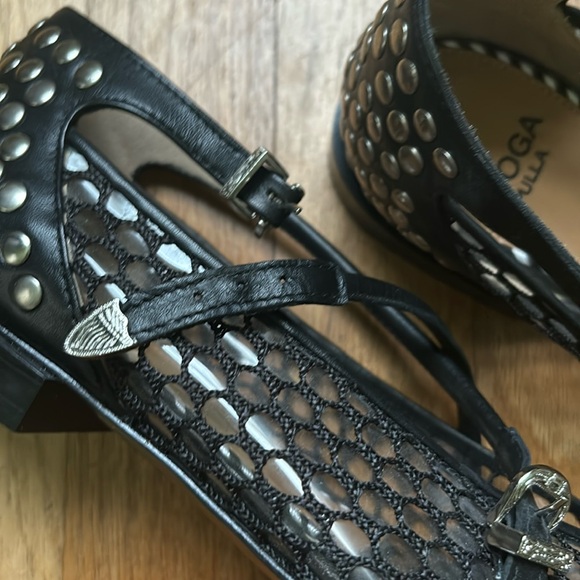 TOGA PULLA Black mesh ballerina flats size 6.5 - Picture 6 of 14